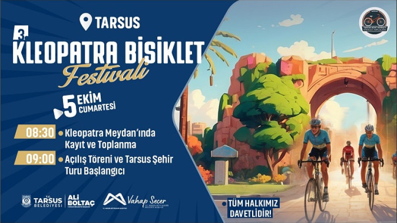 Tarsus 3. KLEOPATRA Bisiklet Festivali 5 Ekimde Yapılıyor 