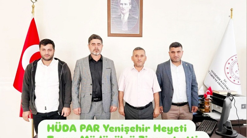 HÜDA PAR Yenişehir İlçe Başkanı Aslanca Tarım Müdürü Kahyaoğlu’nu Ziyaret Etti  