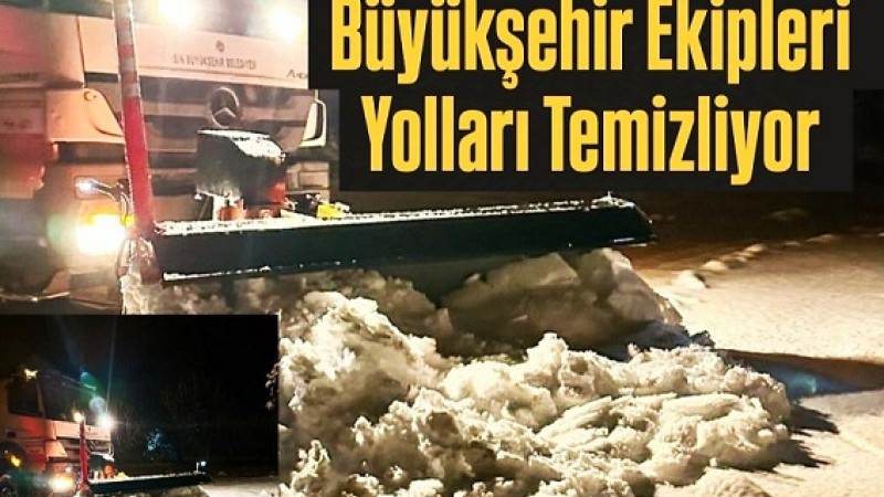 Çamlıyayla'da kar nedeniyle kapanan yollar açılıyor