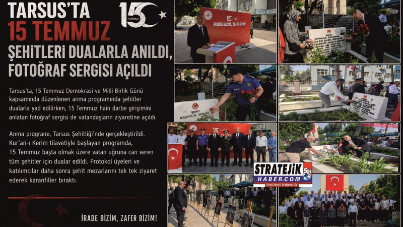 Tarsus'ta 15 Temmuz Şehitleri Dualar ve Karanfillerle Anıldı
