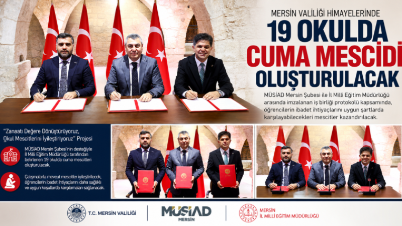 MÜSİAD Mersin Şubesinden 19 Okula Mescid