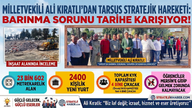 Ali Kıratlı, Tarsus'a 2 Bin 400 Kişilik KYK Yurdu Yaptırıyoruz
