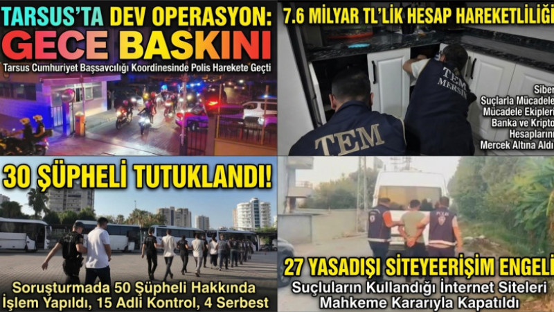 Tarsus'ta Yasa Dışı Bahis Operasyonunda 30 Kişi Tutuklandı