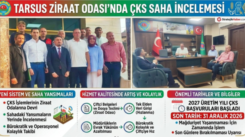Tarım Reformu Heyeti Tarsus Ziraat Odası'nda ÇKS’nin Sahadaki Yansımaları İncelendi