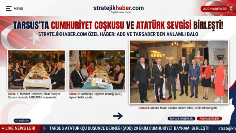 ADD Tarsus Şubesinin 29 Ekim Cumhuriyet Bayramı Balosu Coşkulu Geçti 